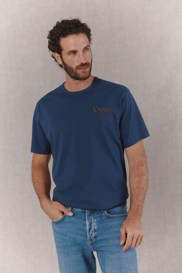 OOTO T-shirt com logo lavada Azul