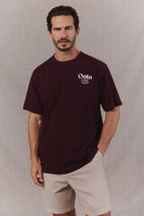 OOTO Camiseta logo lavada Granate