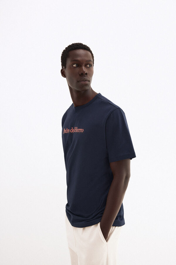Pedro del Hierro Logo T-shirt Blue
