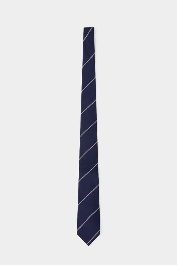 Pedro del Hierro Extra-fine silk tie Blue