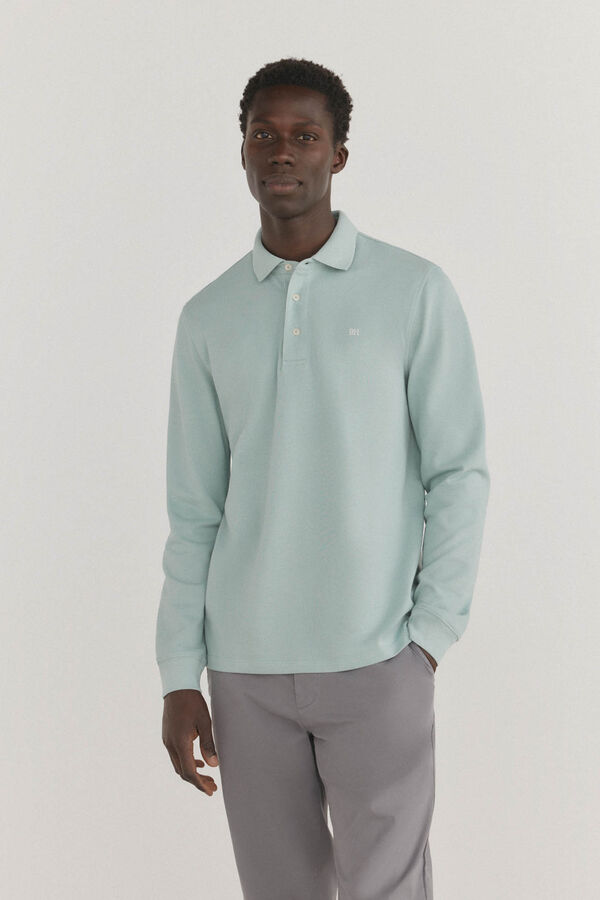 Pedro del Hierro Essential long-sleeved polo shirt Blue