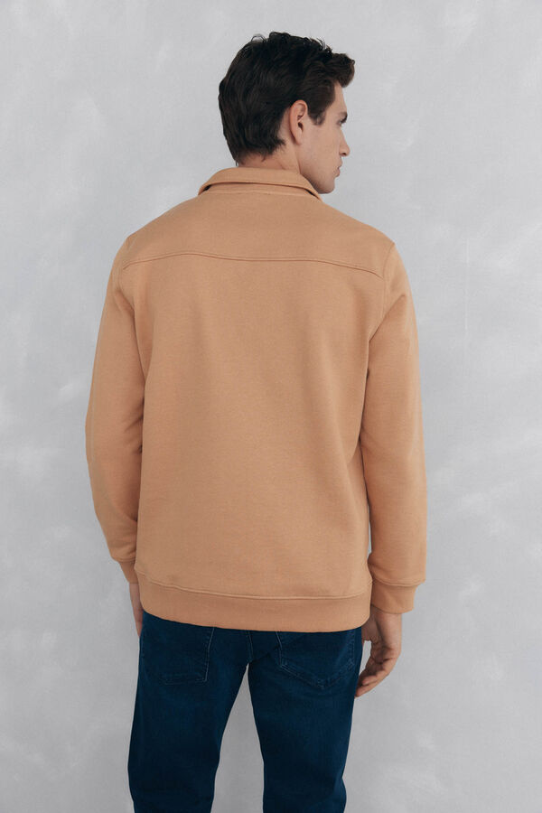 Pedro del Hierro Vespa neck sweatshirt Brown