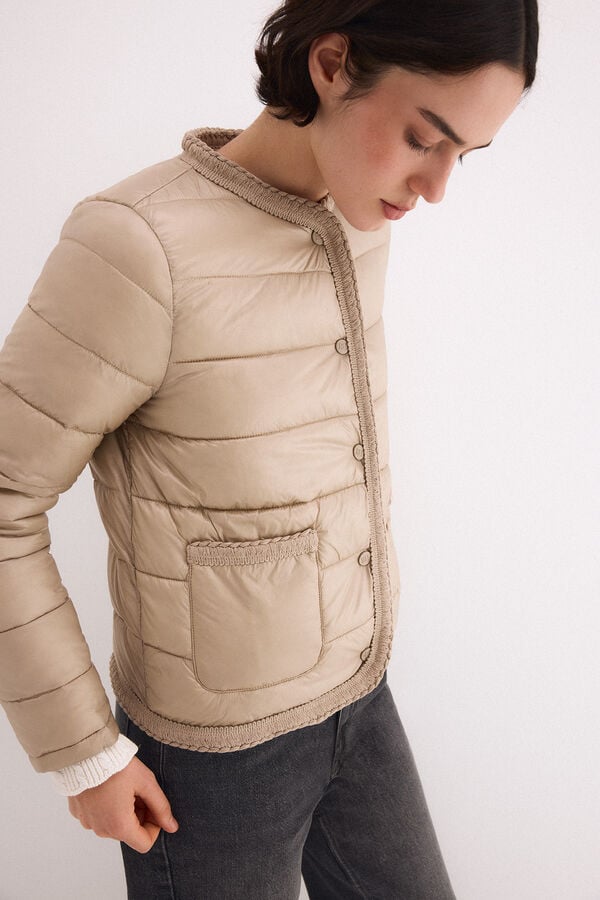 Pedro del Hierro Short puffer jacket Beige