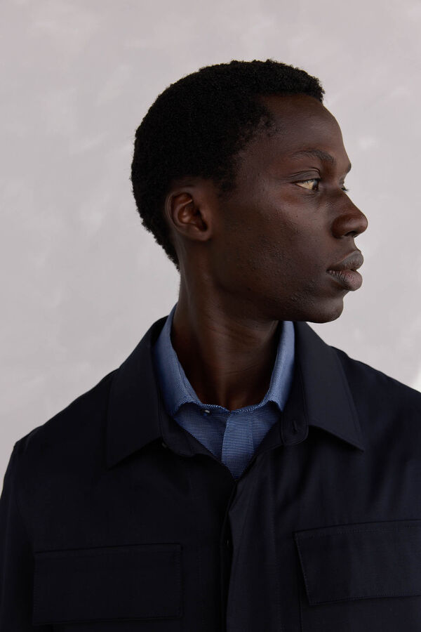 Pedro del Hierro wool suit overshirt Blue