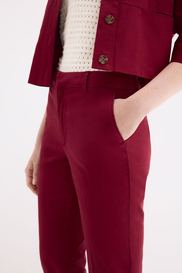 Pedro del Hierro Slim classic trousers Burgundy