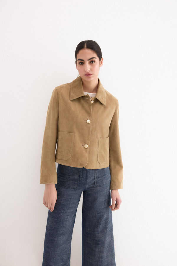 Pedro del Hierro Suede jacket Green