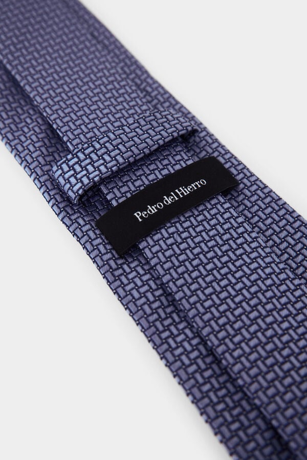 Pedro del Hierro Extra-fine silk tie Blue