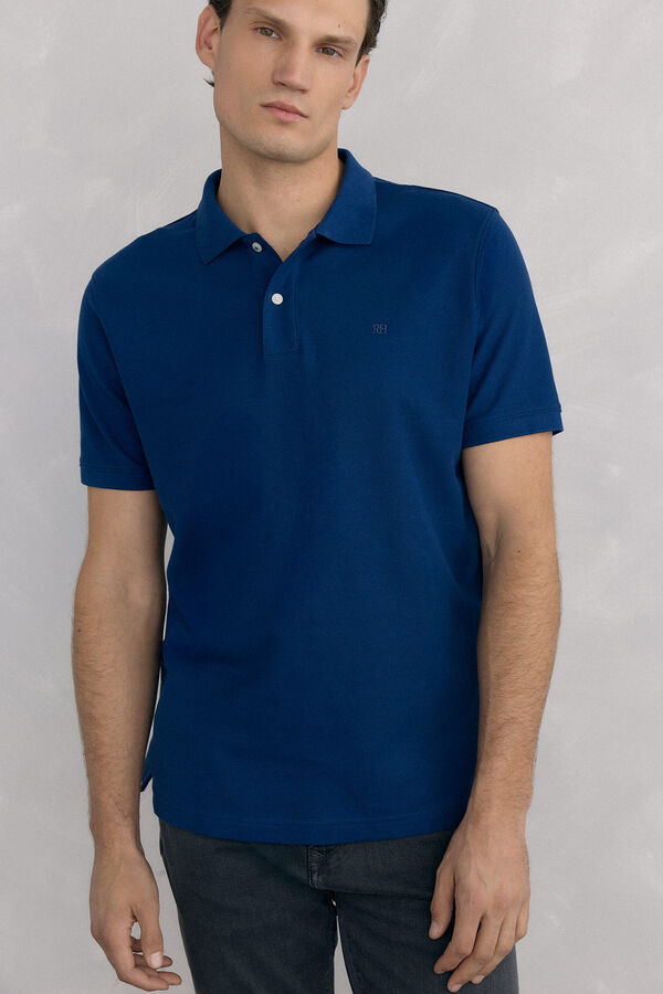 Pedro del Hierro Basic piqué polo shirt Blue