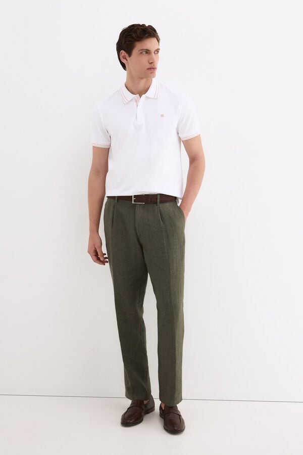 Pedro del Hierro Jacquard polo shirt White