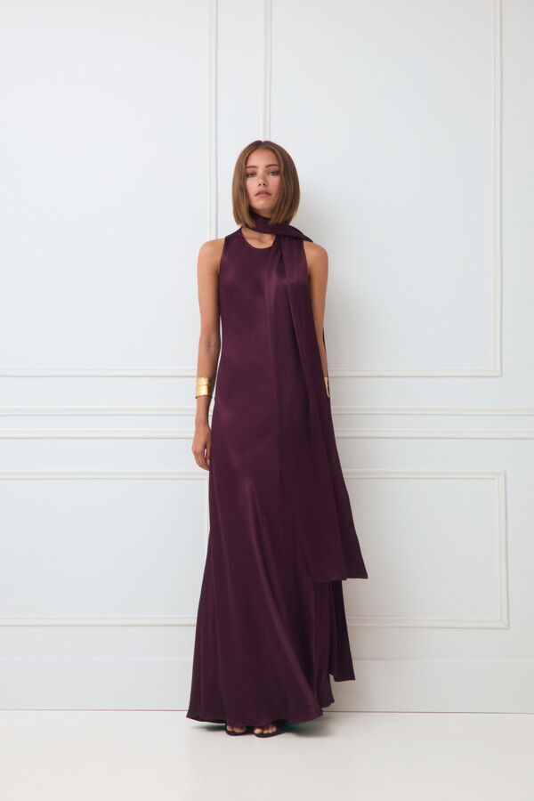 TFP by Tamara Falc&oacute; Detachable cape dress Burgundy