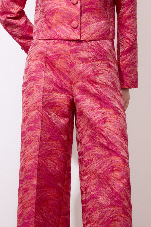 Pedro del Hierro Patterned suit trousers Red