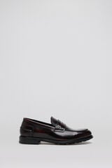 Pedro del Hierro Mocassins elegante de pele Bordeaux