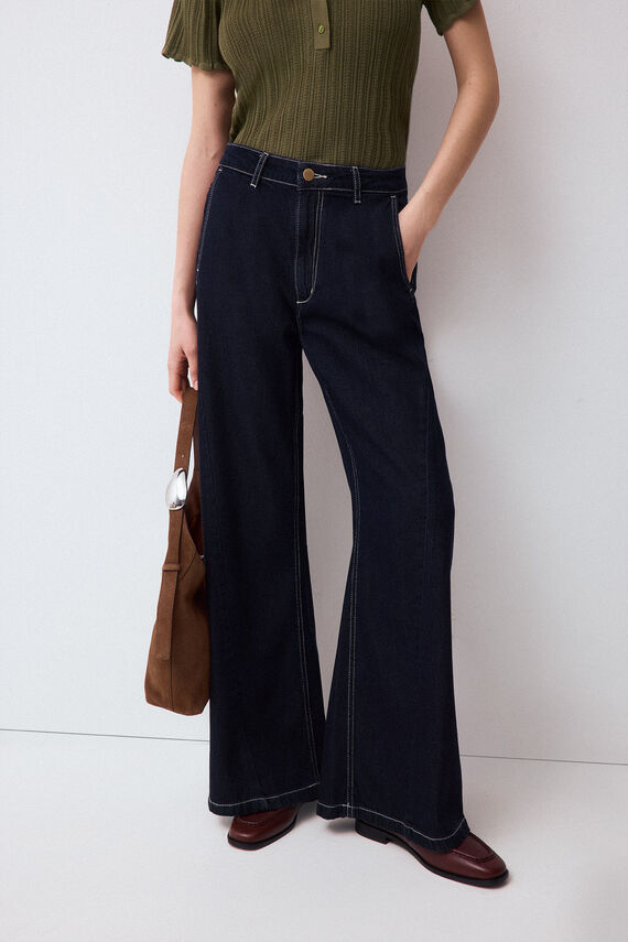 Jeans wide leg arch