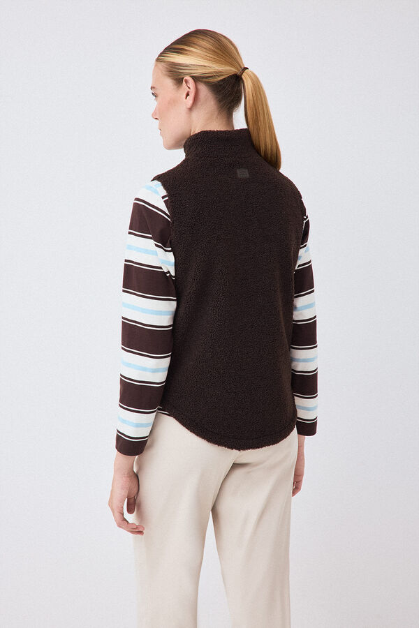 Pedro del Hierro Faux shearling gilet Brown