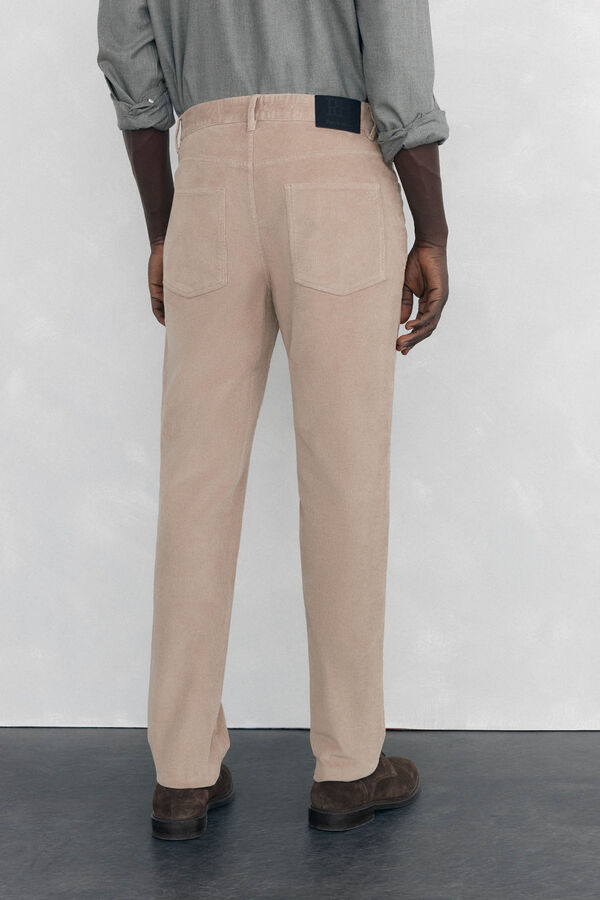 Pedro del Hierro Calças de veludo slim fit com 5 bolsos Beige