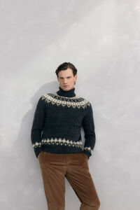 Pedro del Hierro Christmas sweater with wool and alpaca high neck