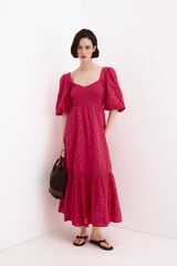 Pedro del Hierro Embroidered cotton dress Pink