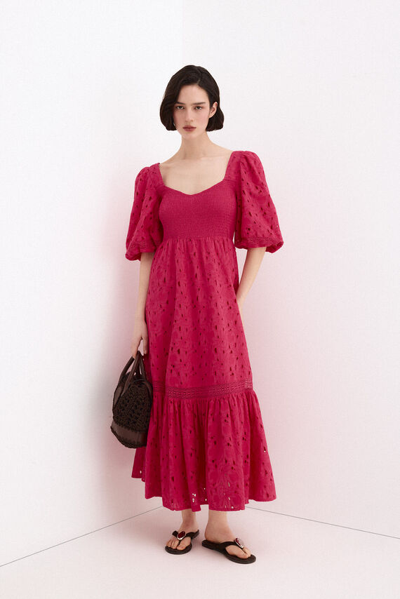 Vestido algodón bordados
