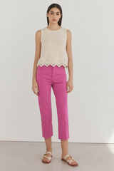 Pedro del Hierro Basic straight capri jeans Pink