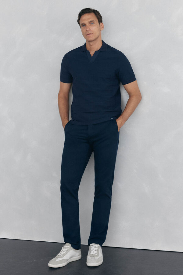 Pedro del Hierro Slim-fit print chinos pants Blue