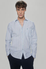 Pedro del Hierro Italian fabric striped shirt Blue