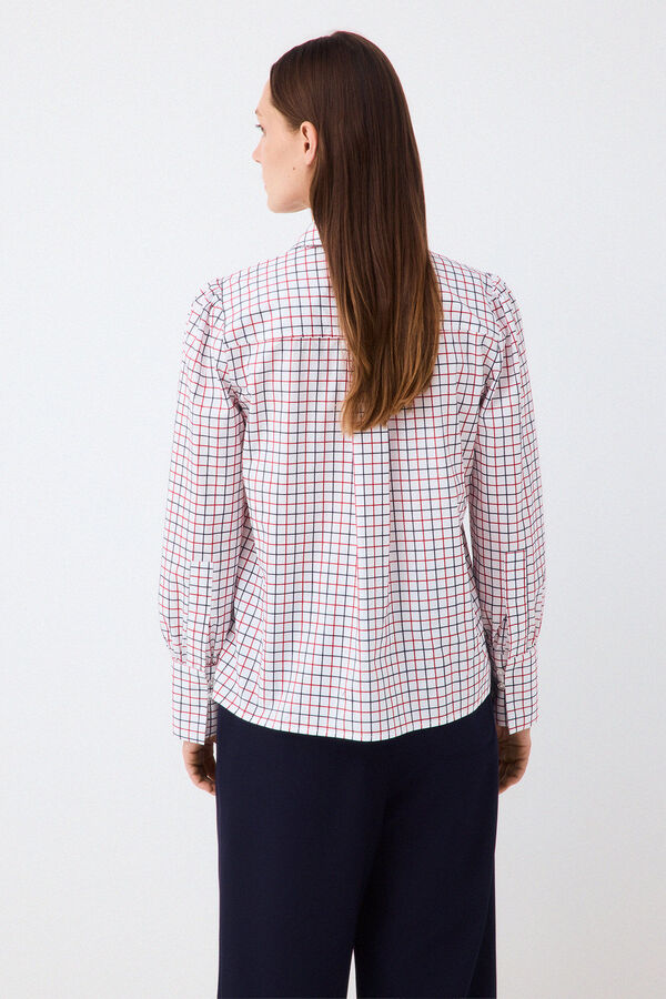 Pedro del Hierro Blusa cuadros lazada Rojo