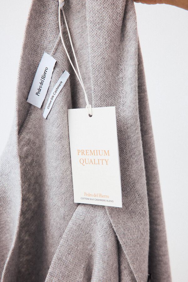 Pedro del Hierro Cotton knit V-neck button cardigan Grey