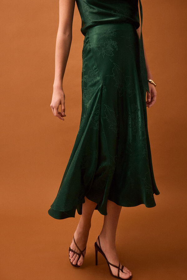 Pedro del Hierro Fantasy fabric cape skirt Green