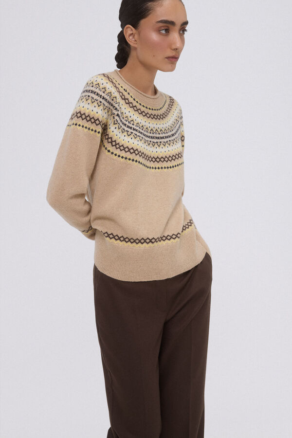 Pedro del Hierro Jersey jacquard greca Marrón