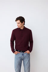 Pedro del Hierro Premium cotton silk cashmere knit jumper Burgundy