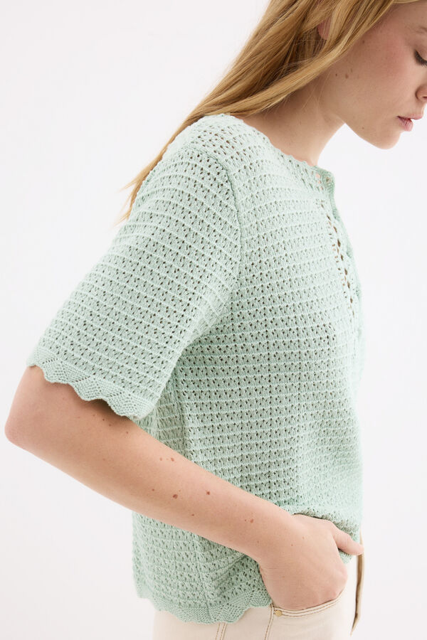 Pedro del Hierro Crochet knit top Turquoise
