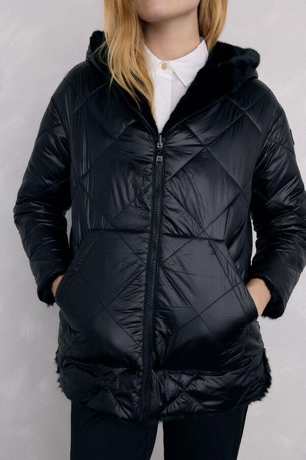 Pedro del Hierro reversible fur parka Black