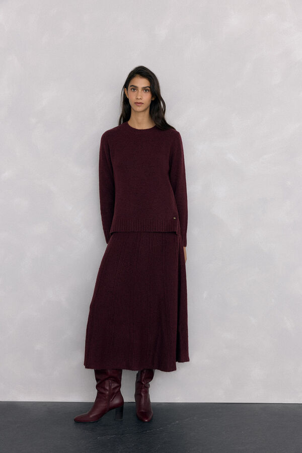 Pedro del Hierro Heathered jersey with side slits Burgundy