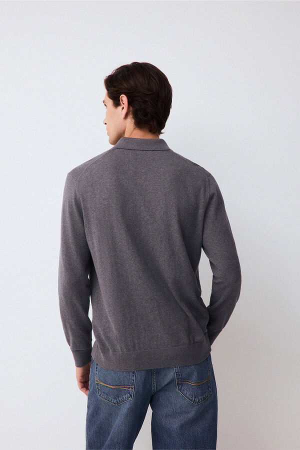 Pedro del Hierro Premium cotton silk cashmere knit jumper Grey