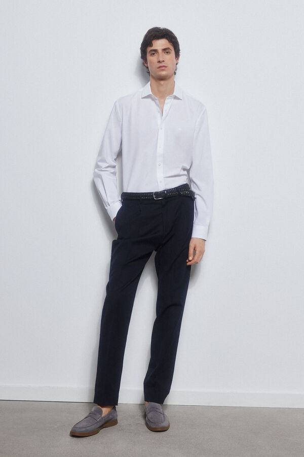 Pedro del Hierro Plain slim fit easy-iron + odour-resistant shirt White