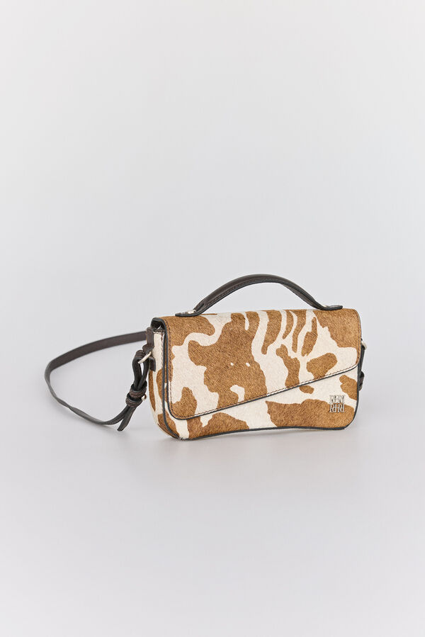 Pedro del Hierro Bolsa de mala de tiracolo com estampado de vaca marrom (pele) Vários