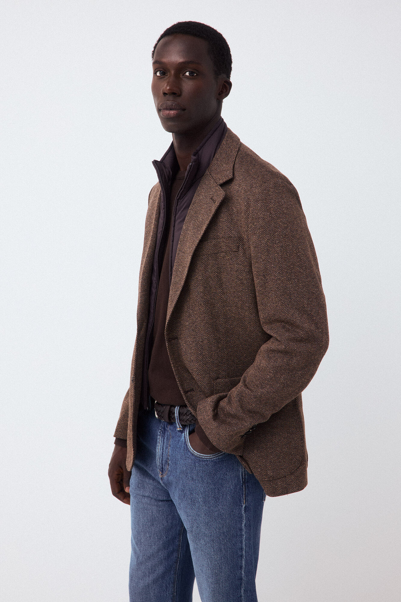 Pedro del Hierro Herringbone knit blazer