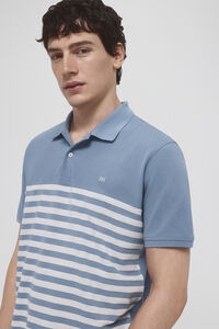 Pedro del Hierro Fantasy striped piqué polo shirt  Blue