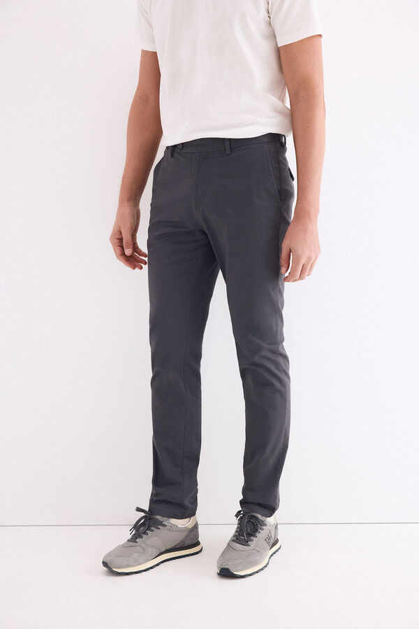 Pedro del Hierro Printed slim fit chinos Grey