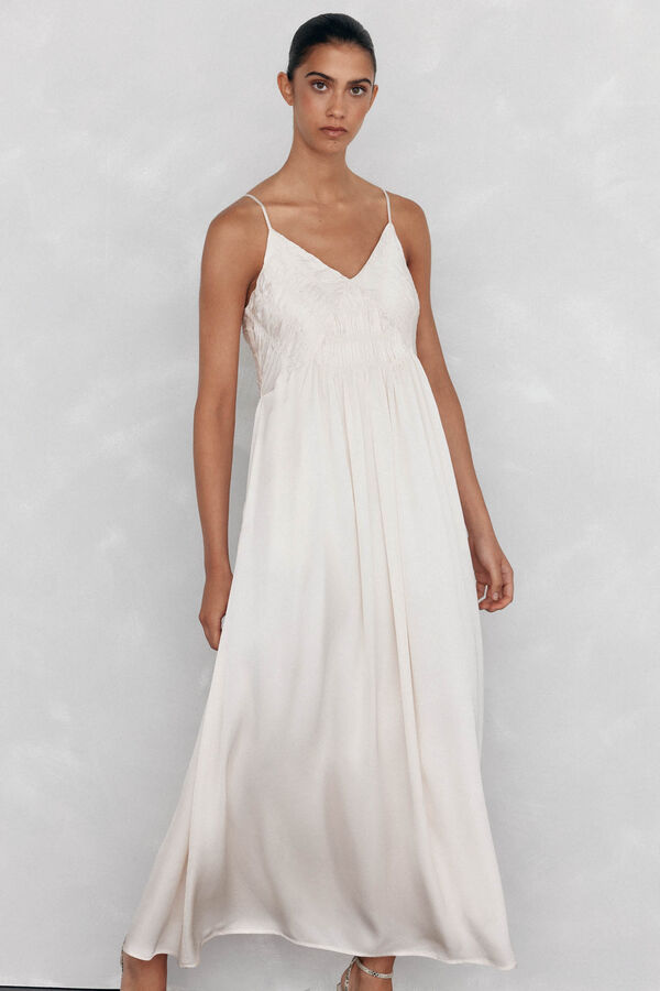 Pedro del Hierro Lingerie dress with gathered detail Beige