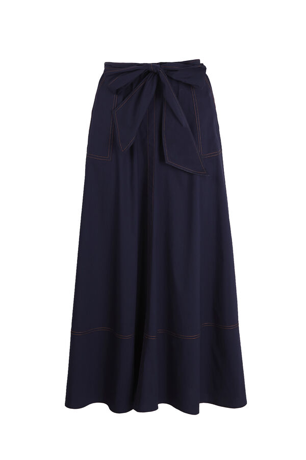 Pedro del Hierro Combined circular poplin skirt dress Blue