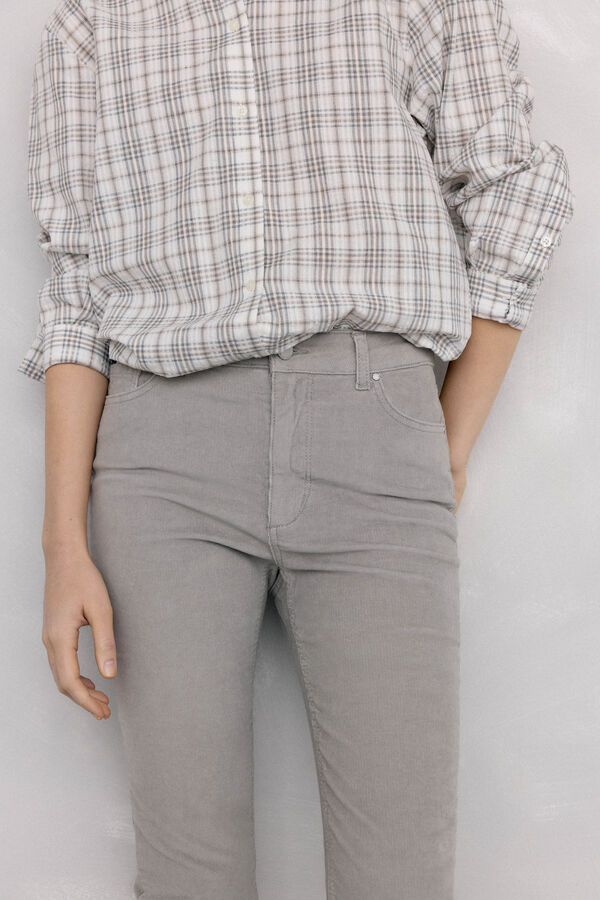 Pedro del Hierro Calças push-up de veludo Cizento