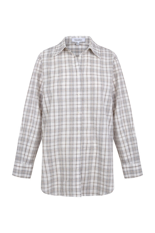 Pedro del Hierro Wide plaid shirt Grey