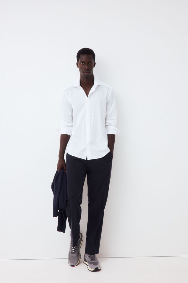 Pedro del Hierro Plain jersey-knit shirt White