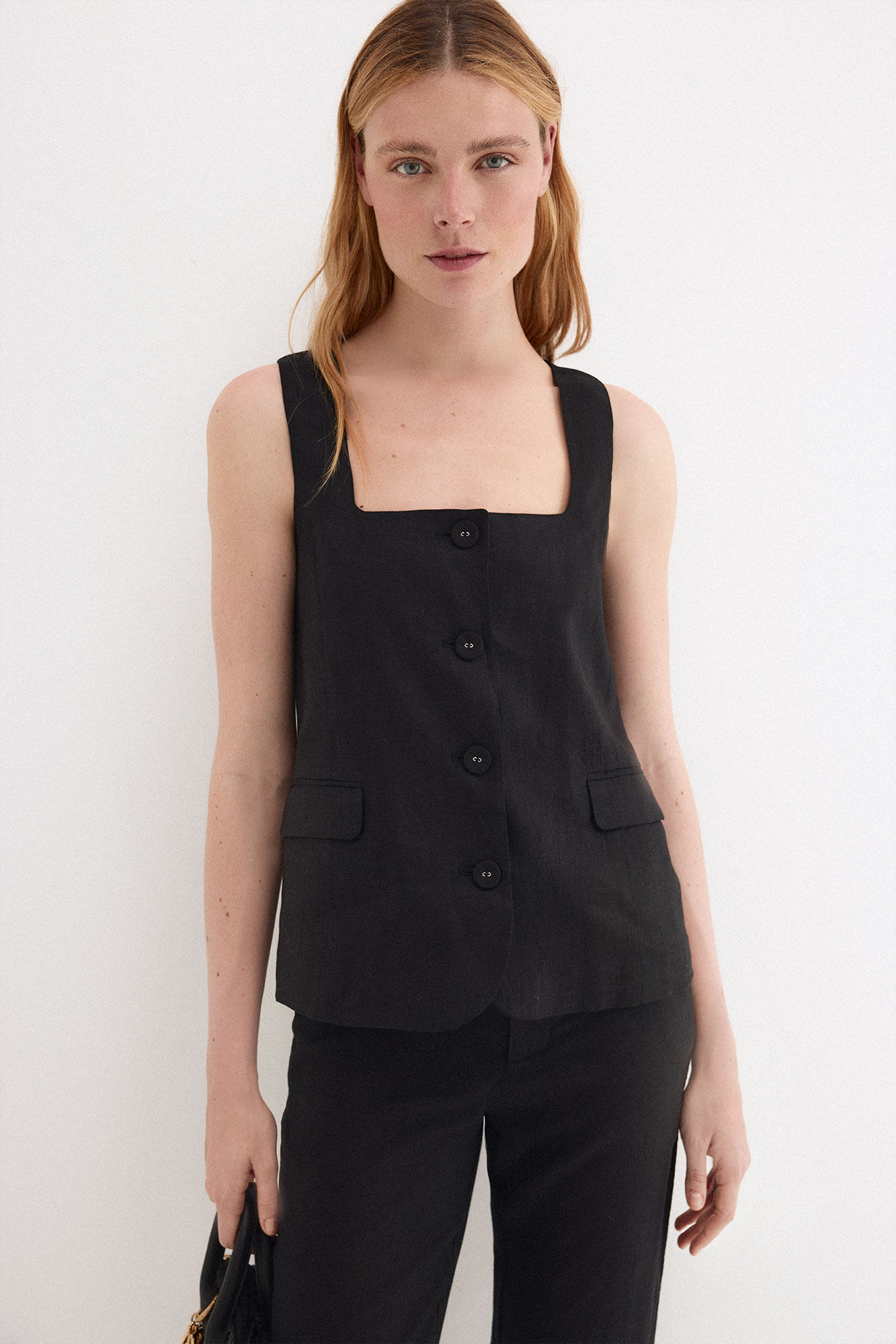 Pedro del Hierro Linen belted gilet