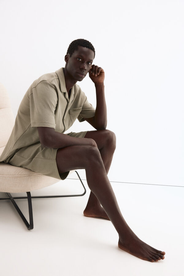 Pedro del Hierro Spanish cotton pyjama shorts Green