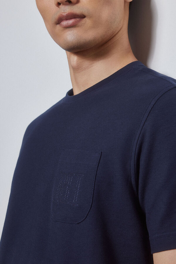 Pedro del Hierro t-shirt piqué com bolso Azul