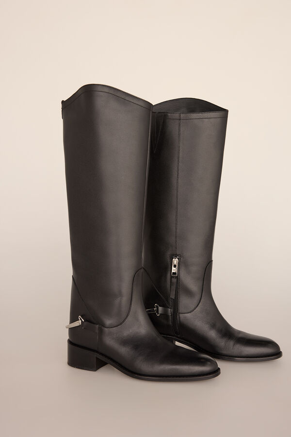 Pedro del Hierro Equestrian boot with metallic detail Black