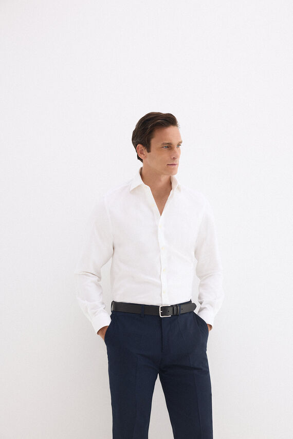 Camisa vestir lisa non iron + antimanchas