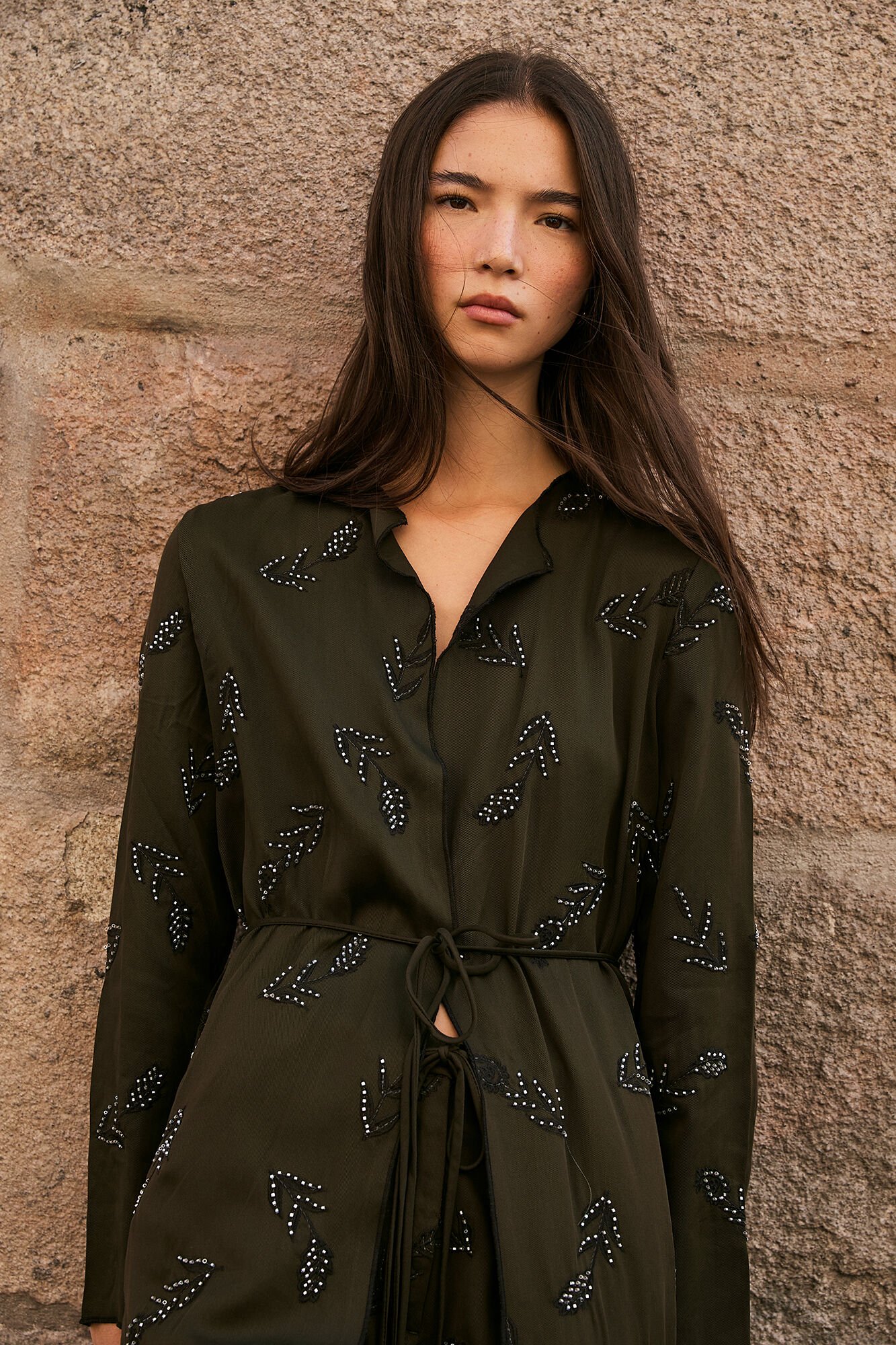 Pedro del Hierro Long embroidered jacket
